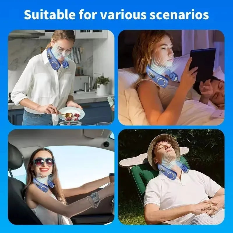 Rechargeable Portable Neck Fan – Hands-Free Personal Cooling