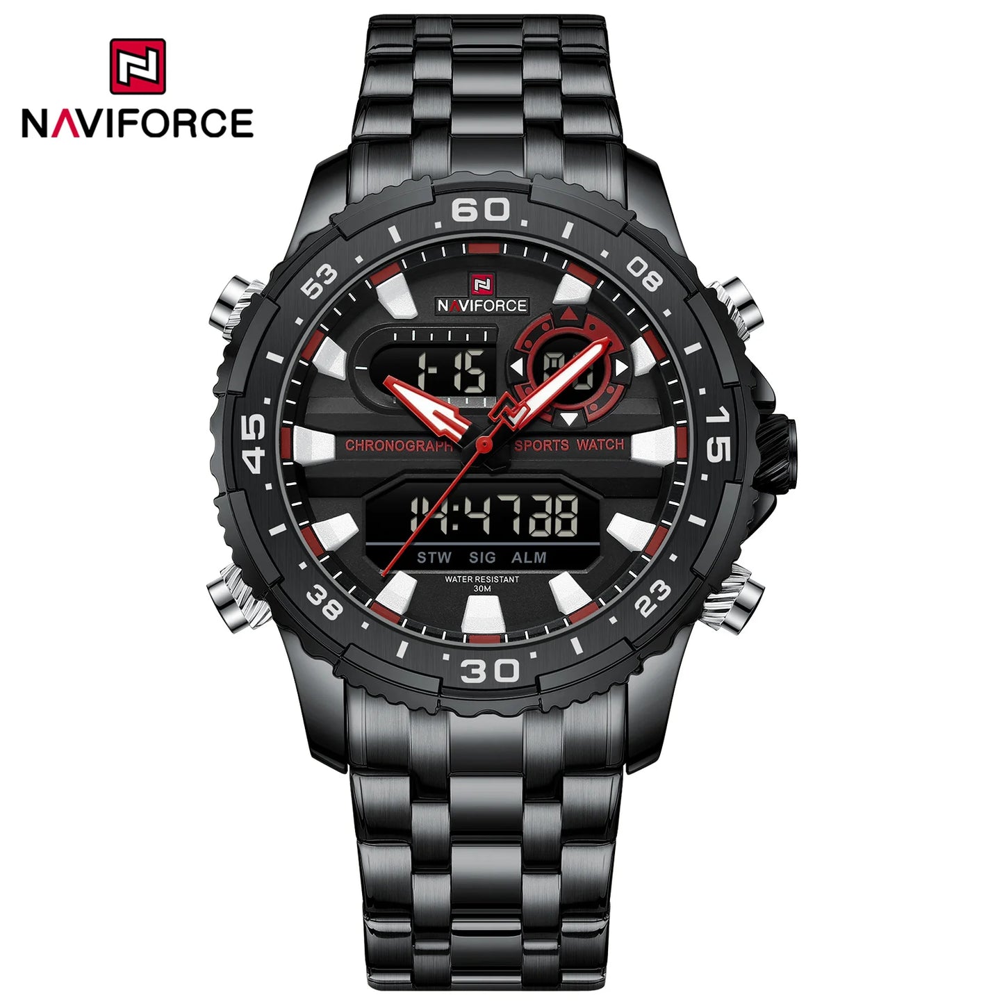 Men’s Analog-Digital Sports Watch Quartz Stainless Steel