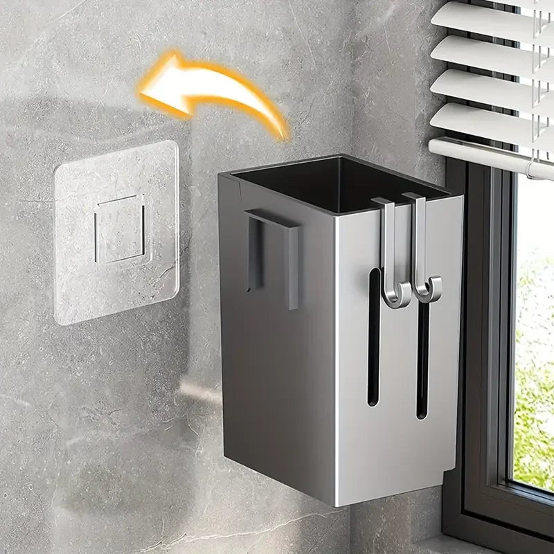 Wall-Mounted Cutlery Holder – Drain Tray & Hook Storage