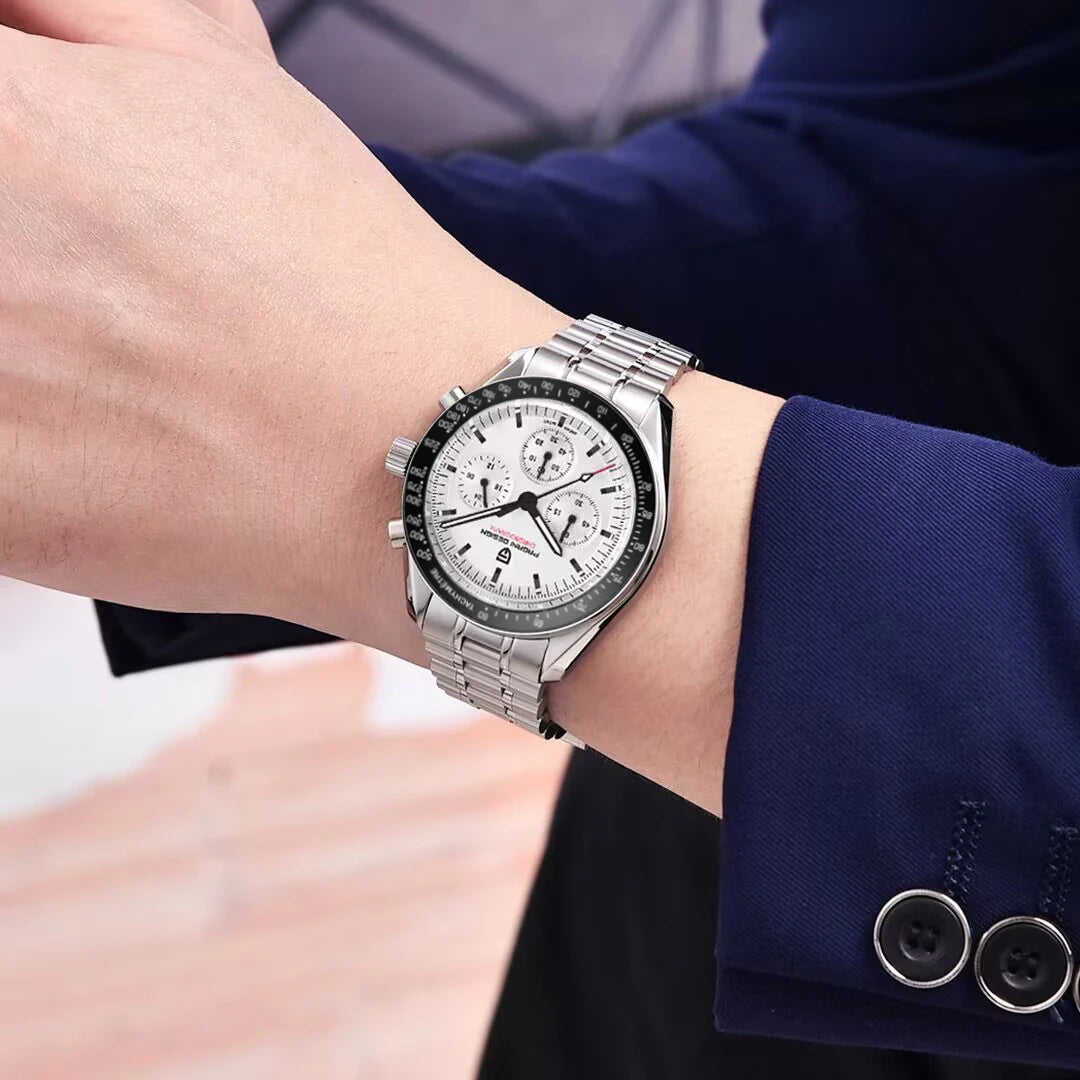 Men's Quartz Chronograph Watch Sapphire 100M Waterproof