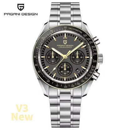 Men's Moon Chronograph Watch Quartz With Sapphire Glass