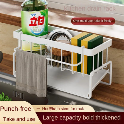 Stainless Steel Sink Caddy Rack for Sponges and Cloths