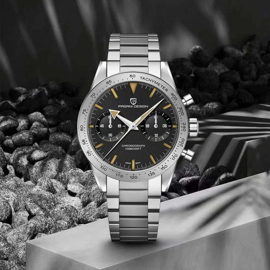 Men’s Retro Chronograph Quartz Watch With Sapphire Glass
