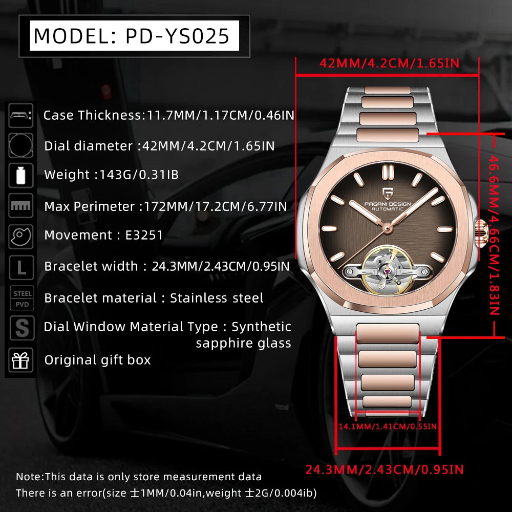 Men's Skeleton Automatic Watch With Sapphire Crystal