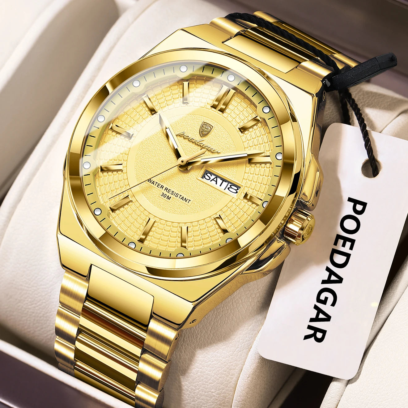 Men’s Stainless Steel Quartz Watch – Luminous & 3Bar