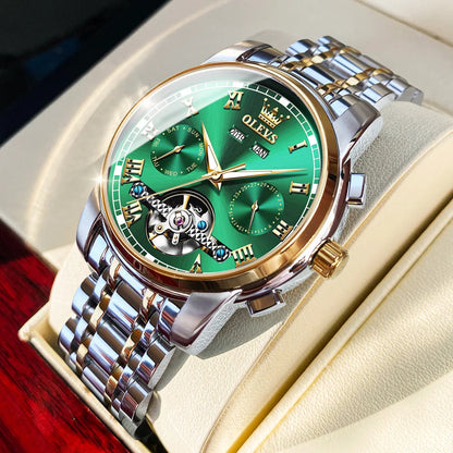 Men's Automatic Skeleton Watch With Stainless Steel Band