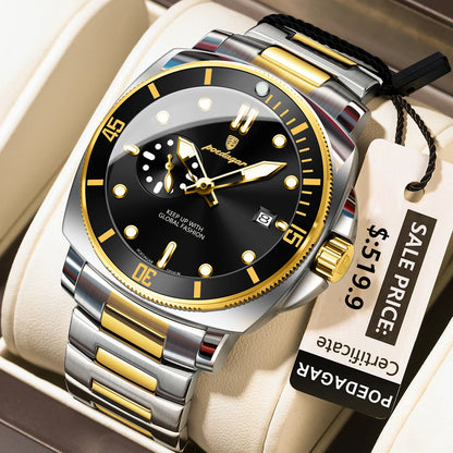Men’s Stainless Steel Sports Watch – Luminous, 3Bar Water Resistant