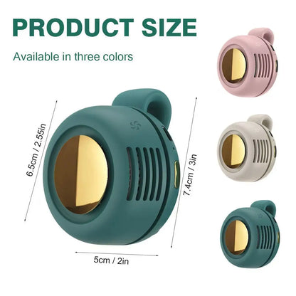 Portable Bladeless Mini Fan – Rechargeable Waist & Desk Use