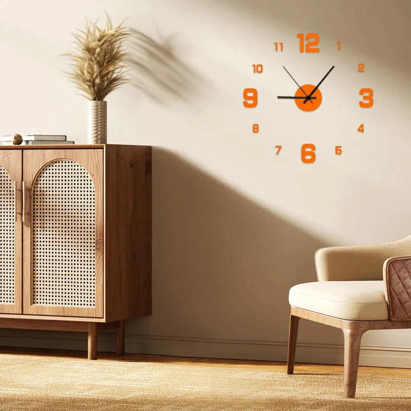 Creative Frameless DIY Wall Clock For Home Décor