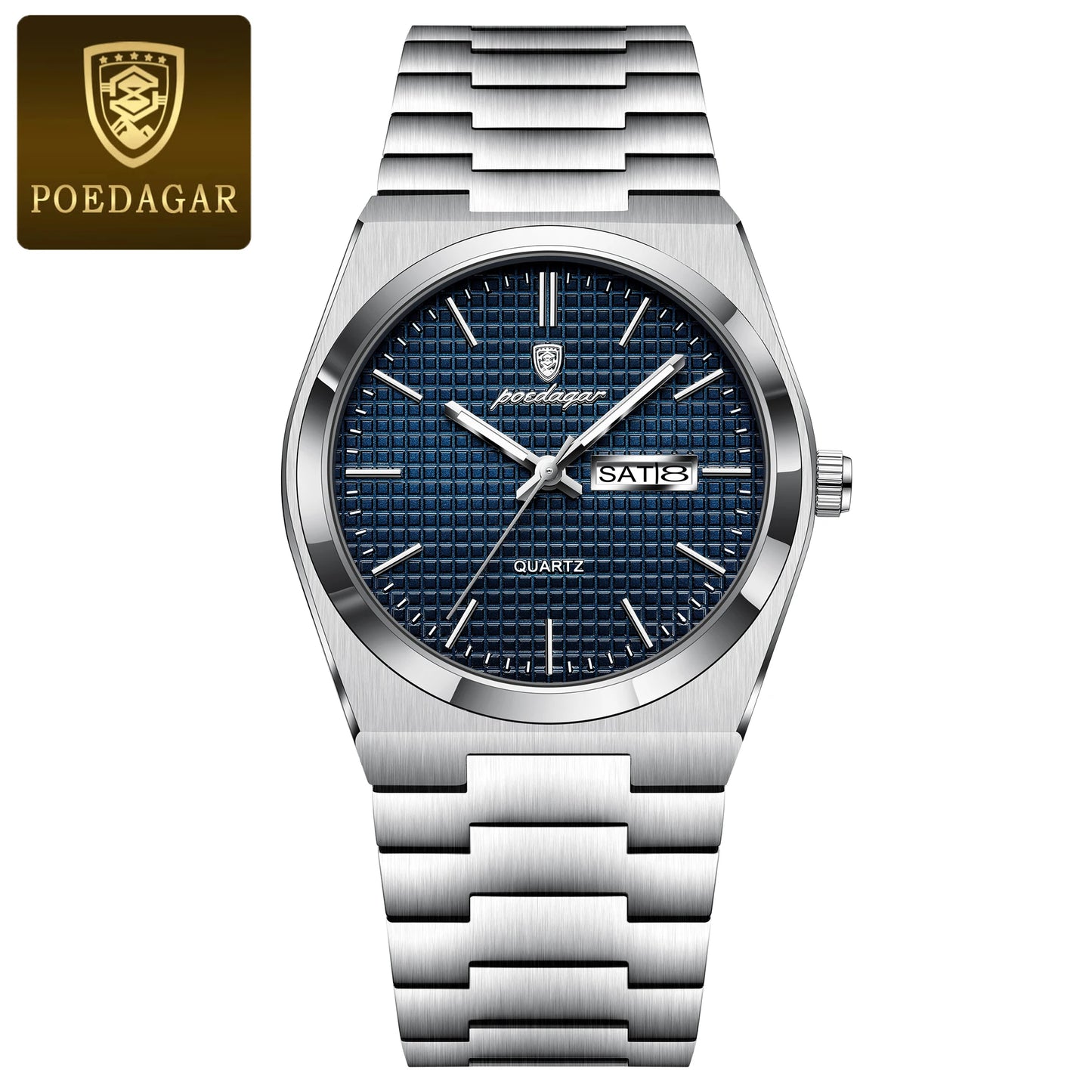 Men’s Stainless Steel Quartz Watch – Luminous, 3Bar