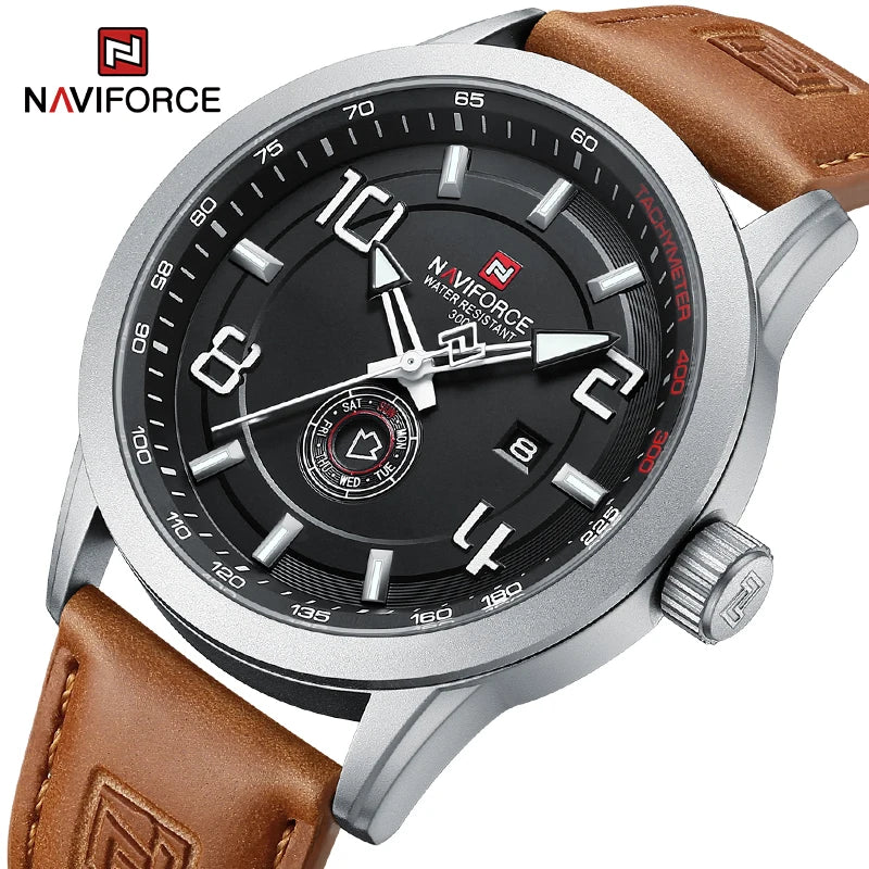 Men’s Sport Quartz Watch With PU Leather Strap