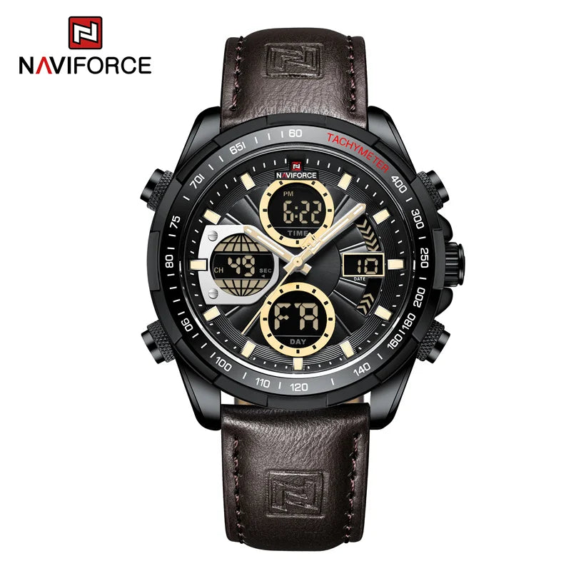 Men’s Military Sport Quartz Watch With Leather Band