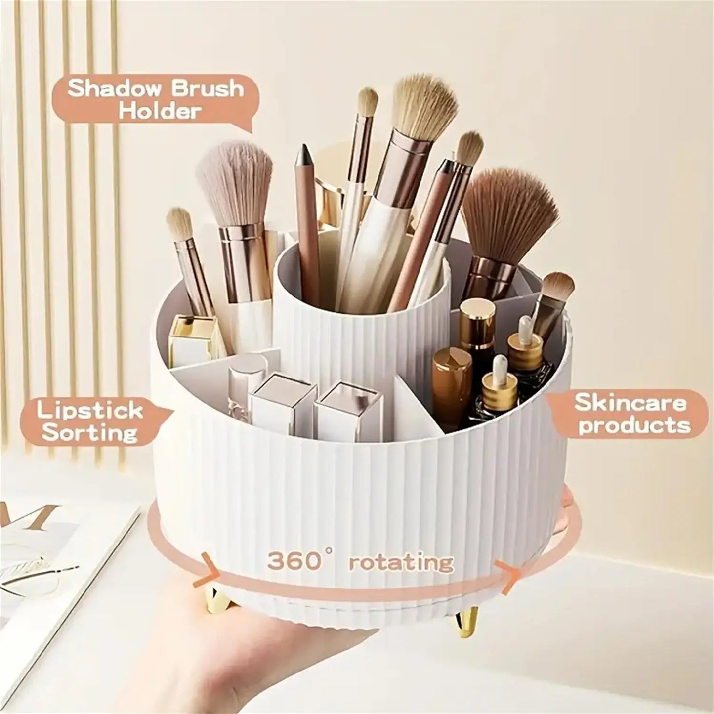 360° Rotating Makeup Organizer Plastic Cosmetic Holder
