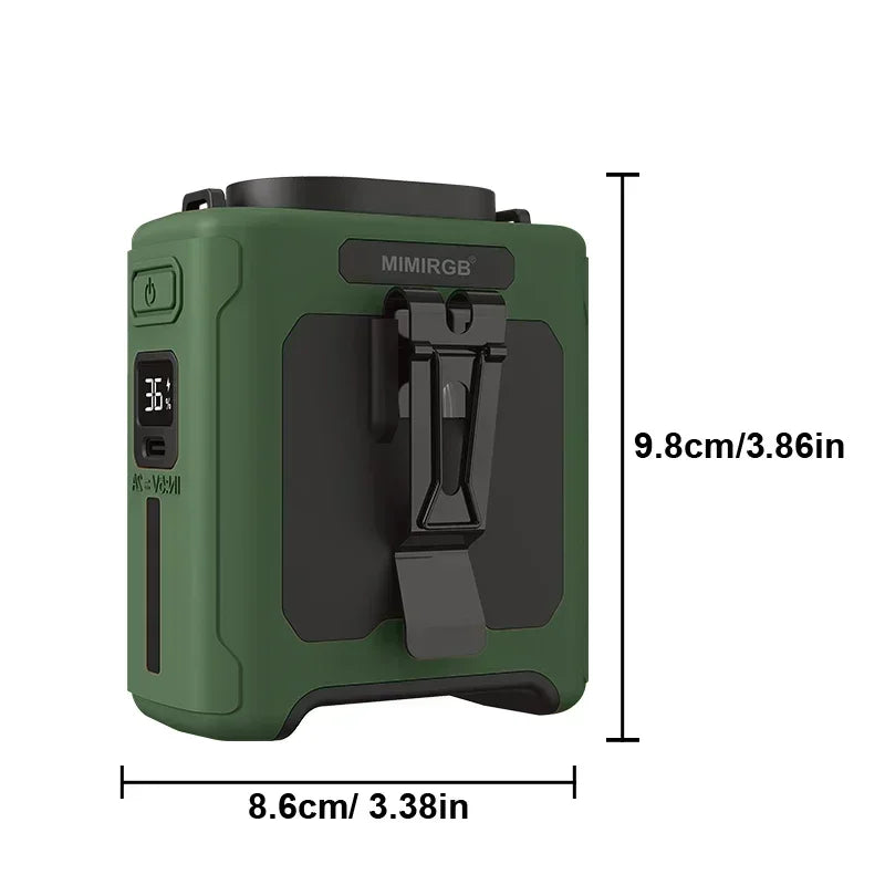 Portable Waist Fan With Power Bank And LED Light