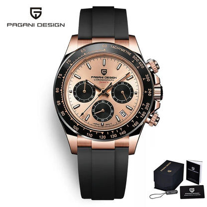 Men’s Sapphire Chronograph Watch With Rubber Strap