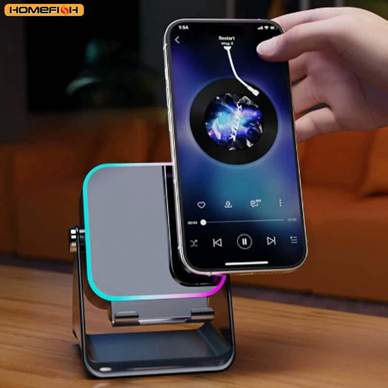 5-in-1 Wireless Induction Speaker Phone Stand with RGB