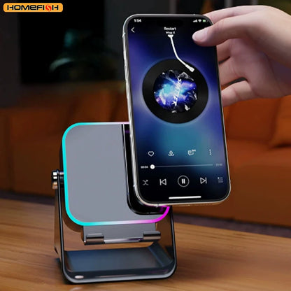 5-in-1 Wireless Induction Speaker Phone Stand with RGB