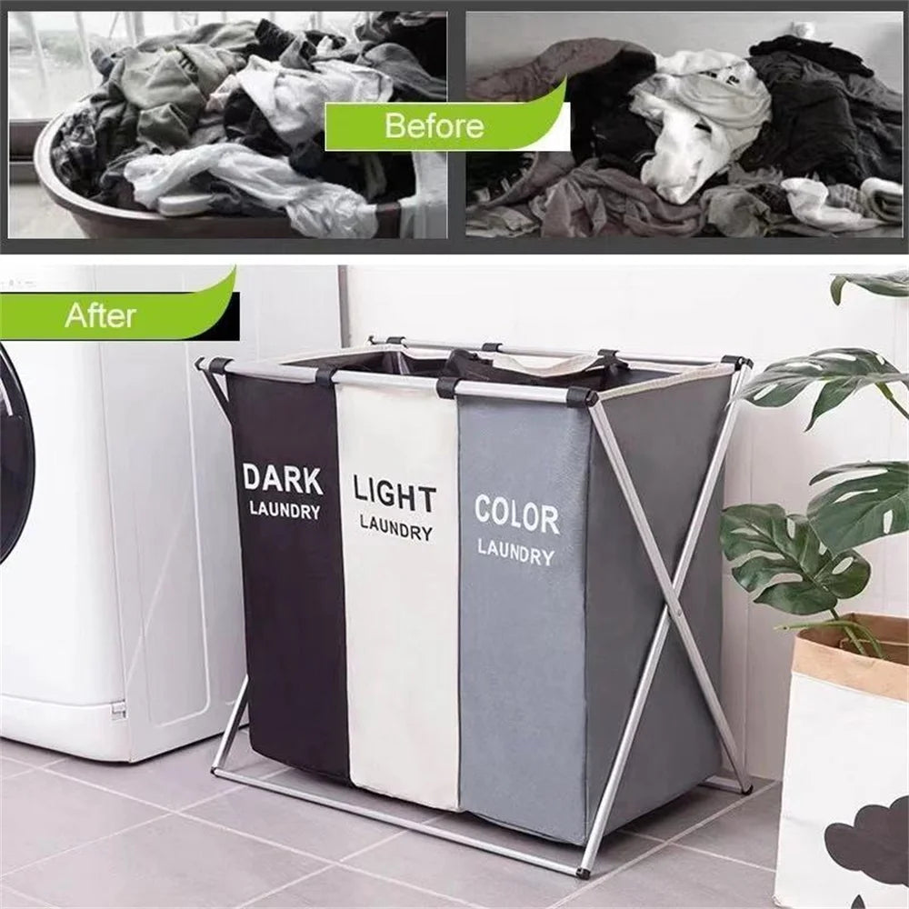 Foldable Laundry Hamper Organizer With 1–3 Grids