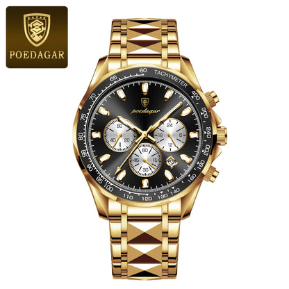 Men’s Stainless Steel Chronograph Watch With Date