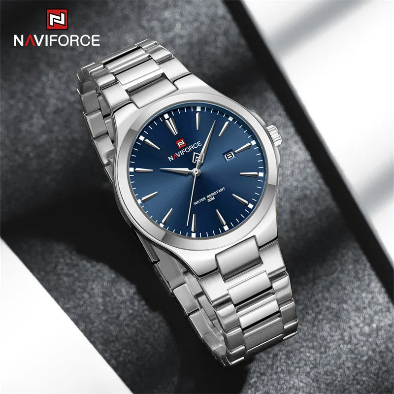 Men's Stainless Steel Quartz Watch With Date Display