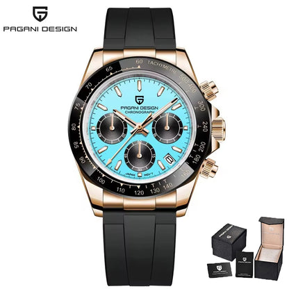 Men’s Sapphire Chronograph Watch With Rubber Strap