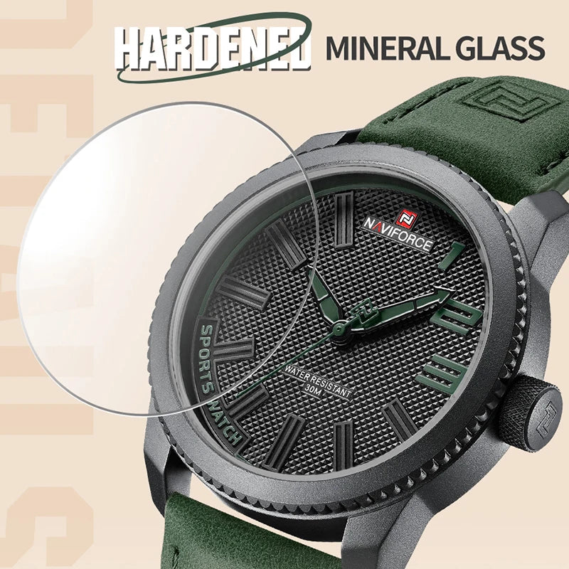 Men’s Sport Quartz Watch With PU Strap, 46 mm Dial