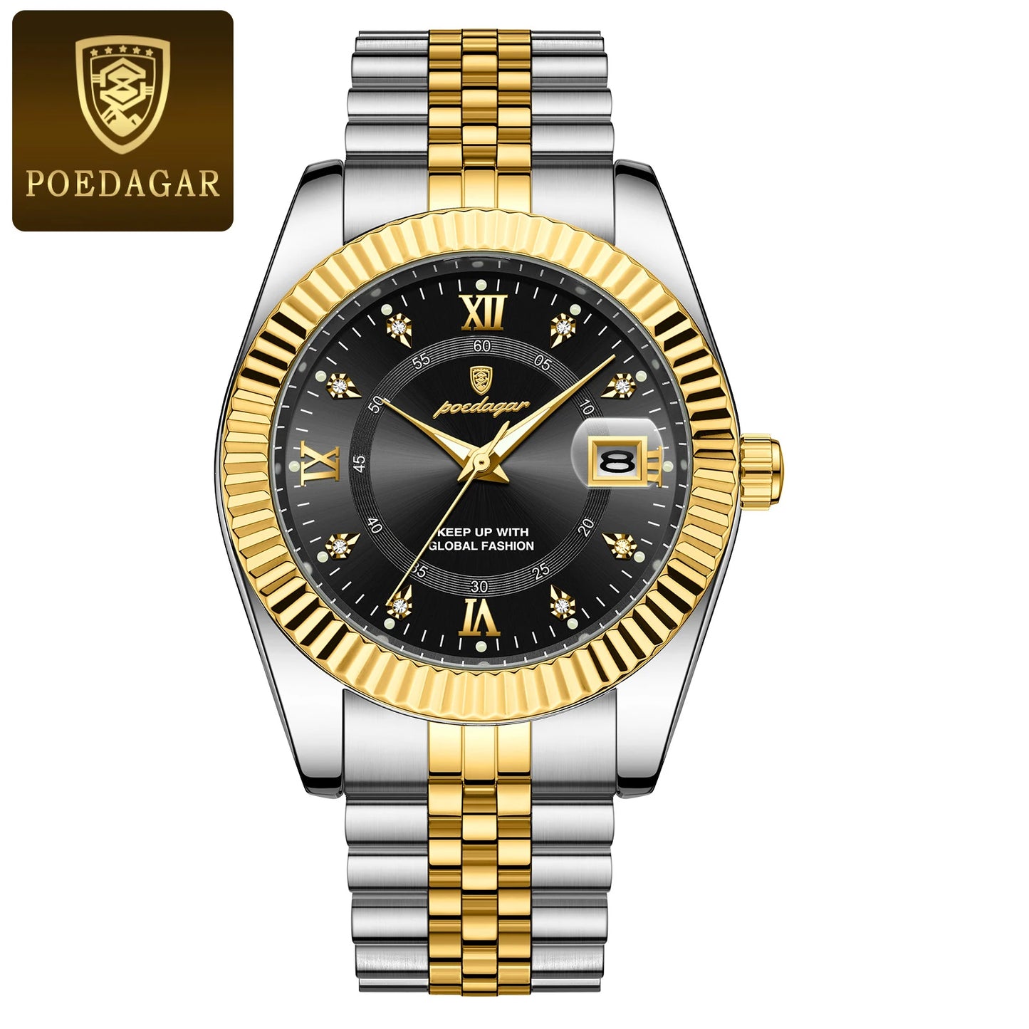 Men's Stainless Steel Quartz Watch – Luminous, 3Bar