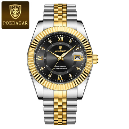 Men's Stainless Steel Quartz Watch – Luminous, 3Bar