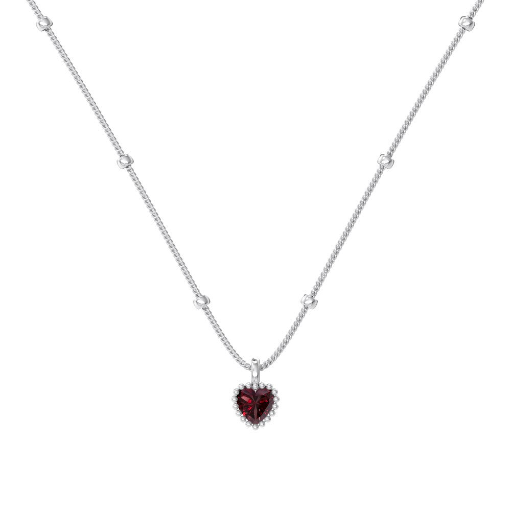 Exquisite Silver Heart Pendant Necklace