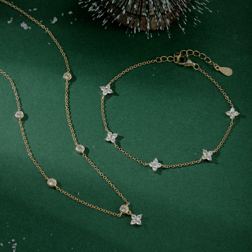 Starry Zircon Sterling Silver Necklace