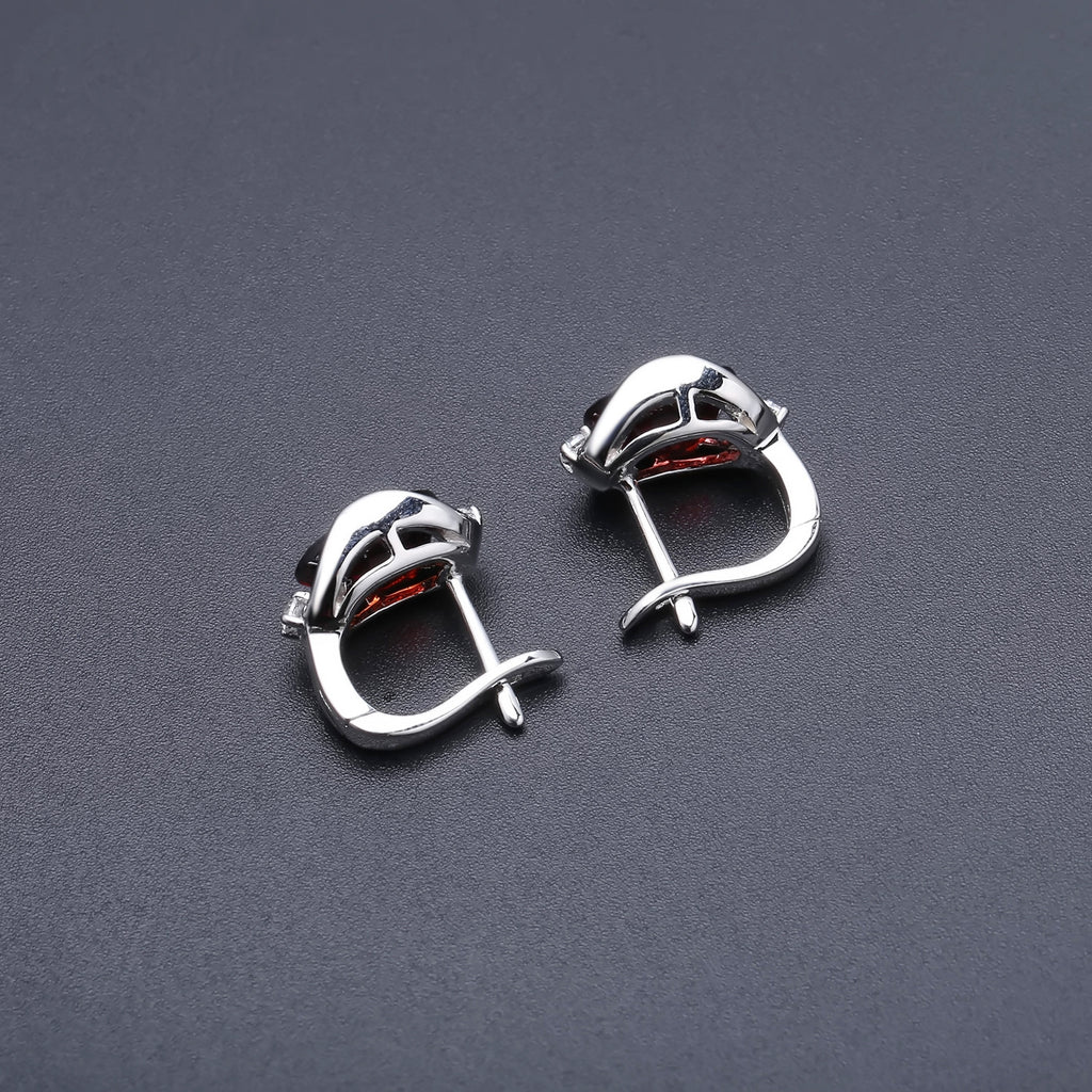 S925 Silver Natural Garnet Earrings