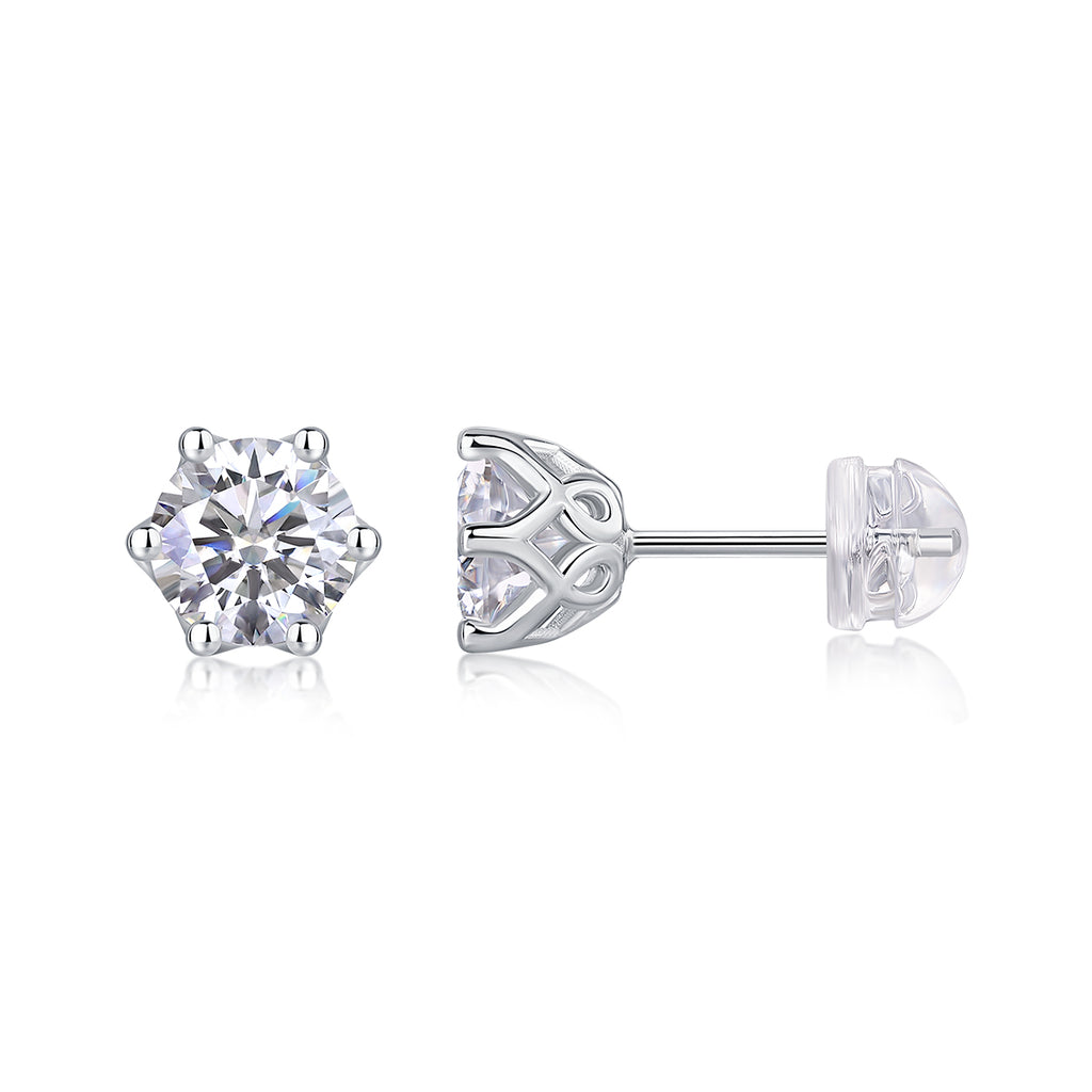 S925 Platinum Prosperity Moissanite Earrings