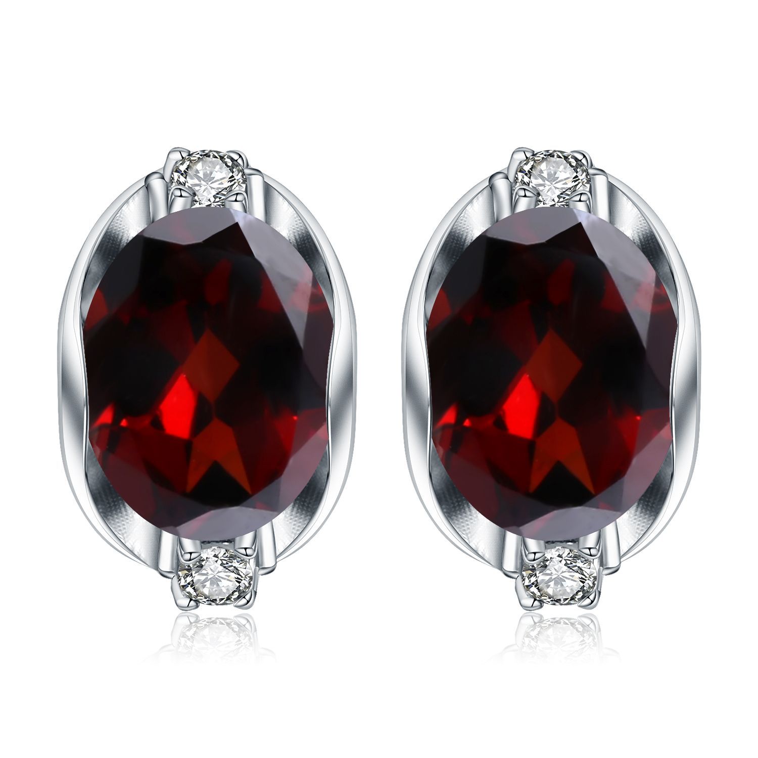 S925 Silver Natural Garnet Earrings