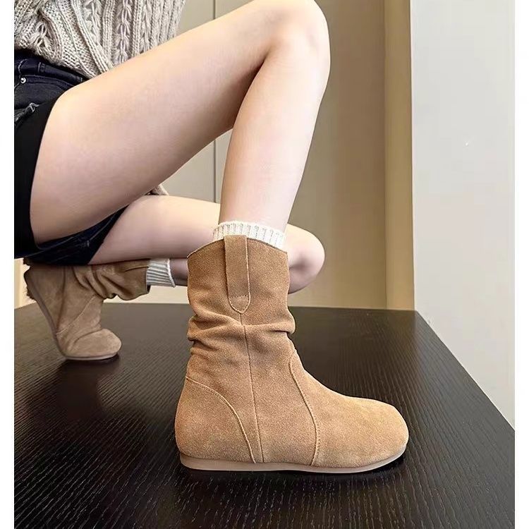 Western Denim Martin Boots