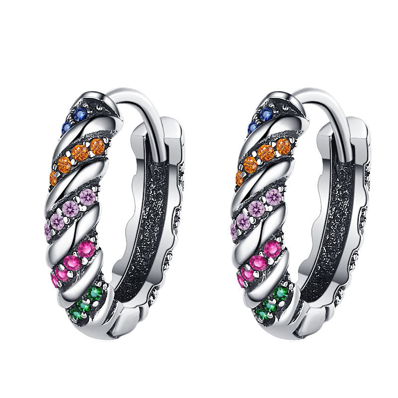 S925 Sterling Silver Multicolor Earrings