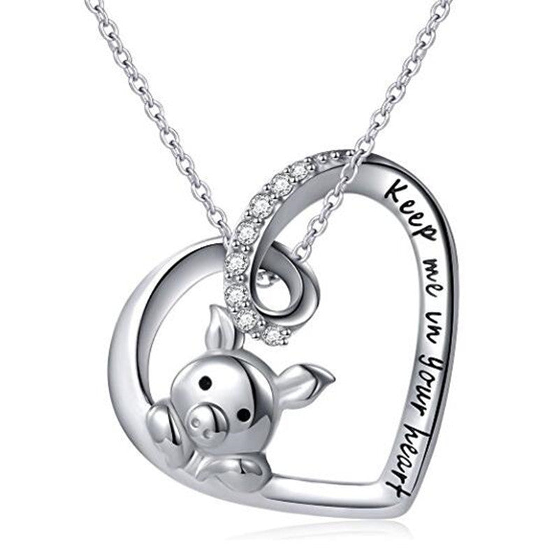 Pig Sterling Silver Pendant Necklace