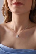 Saturn Silver Zircon Necklace