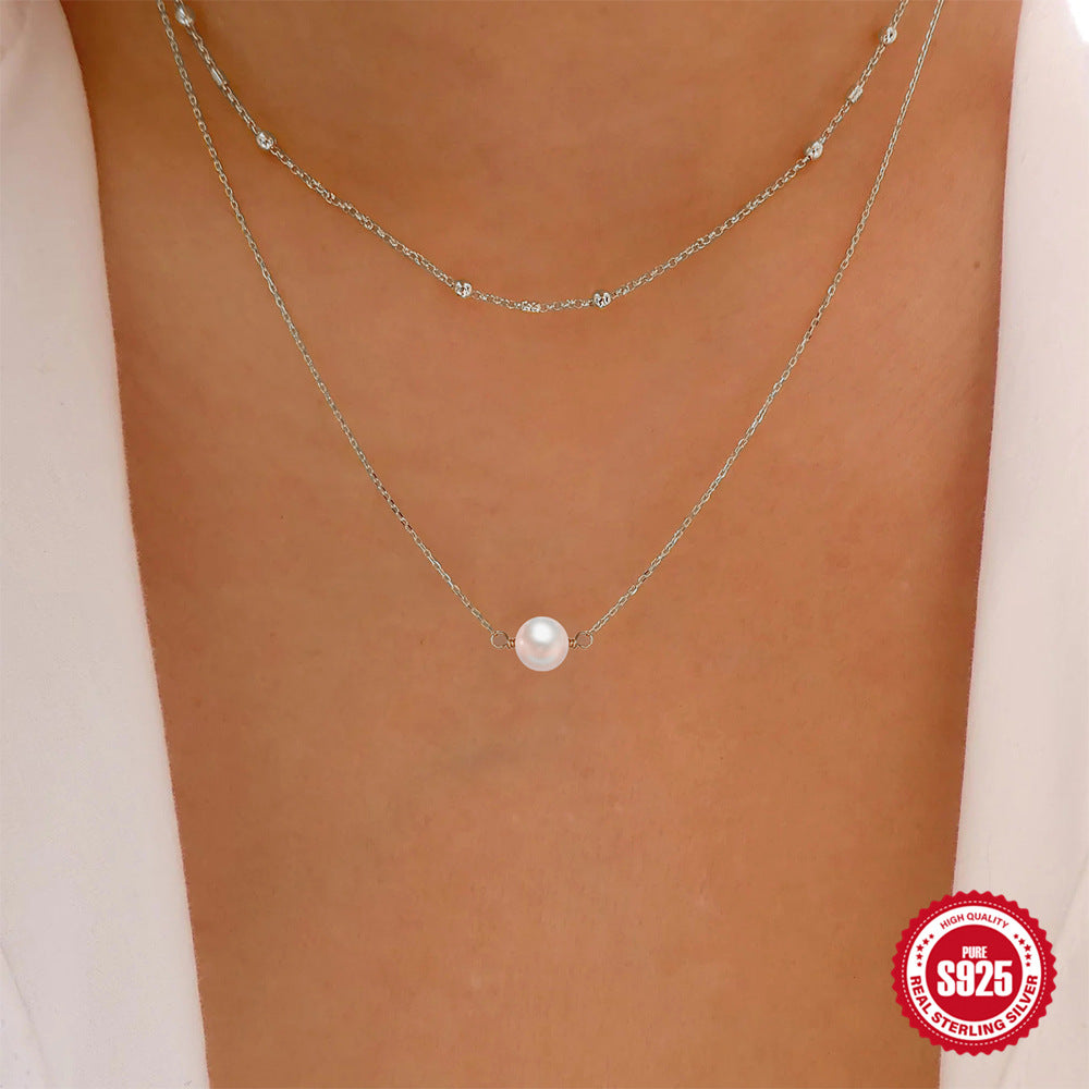 Double Layer Sterling Silver Necklace