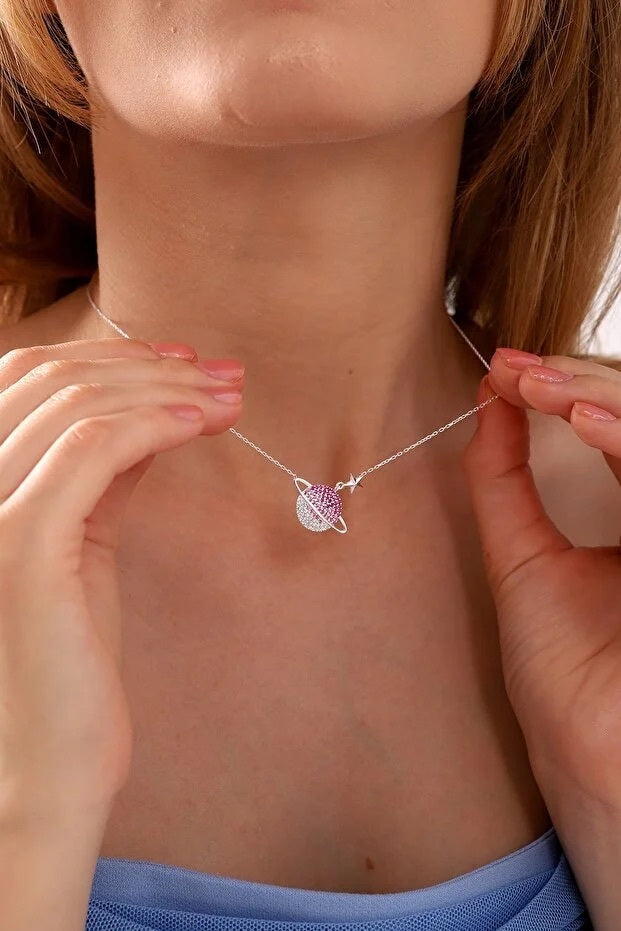 Planet Necklace Sterling Silver