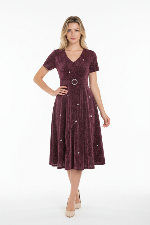 Asymmetrical Rhinestone Dress