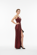 Spaghetti Strap V-Neck Dress Sequin