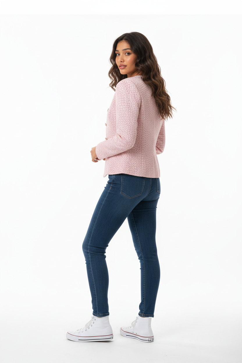 Cropped French Topcoat Pink Premium