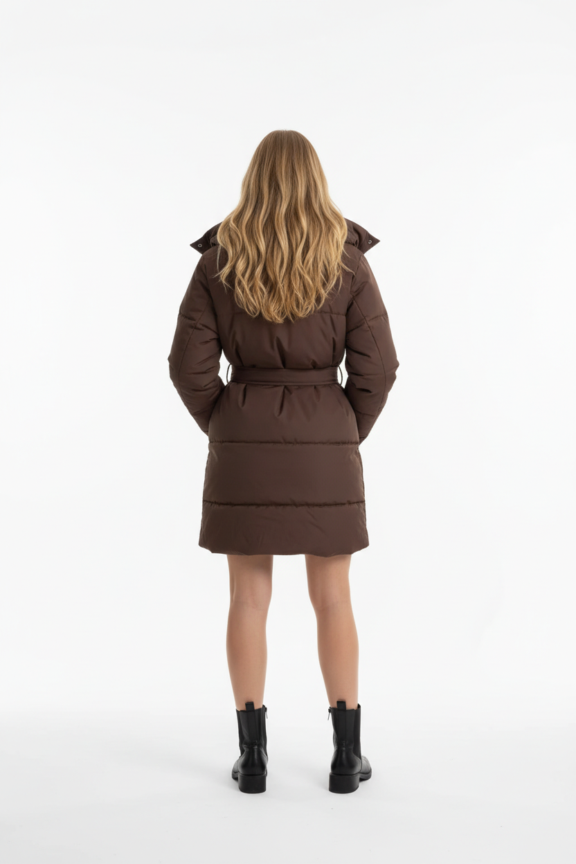 Mid-Length Slimming Hooded Jacket