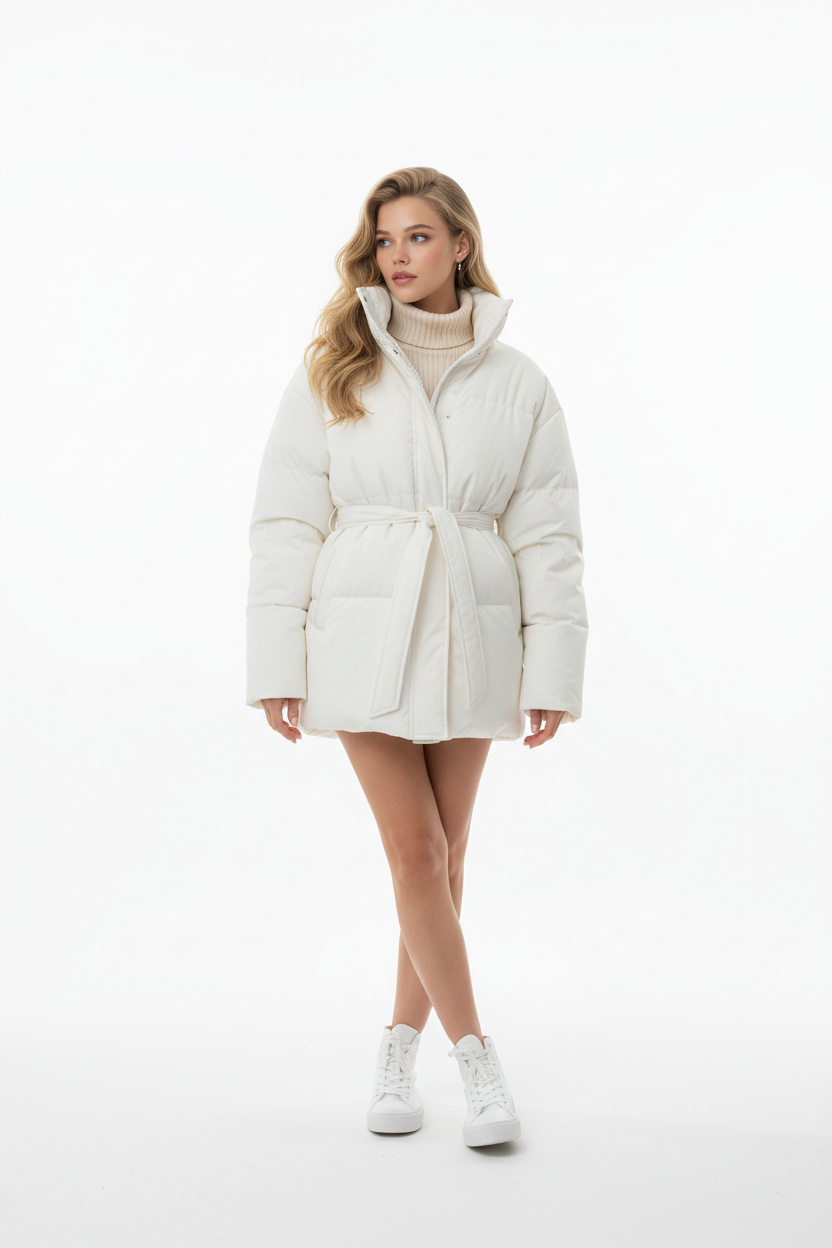 Mid-Length Slimming Hooded Jacket