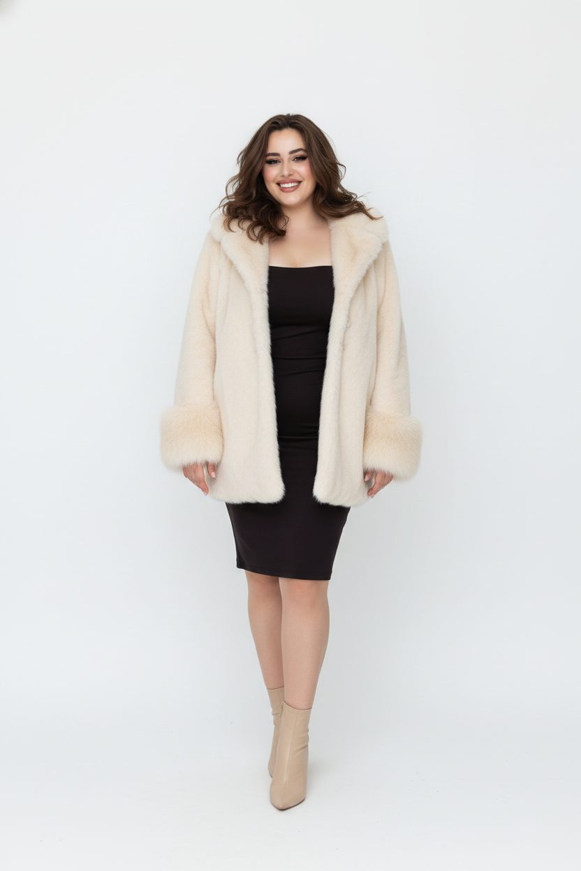 Loose-Fit Apricot Coat Premium