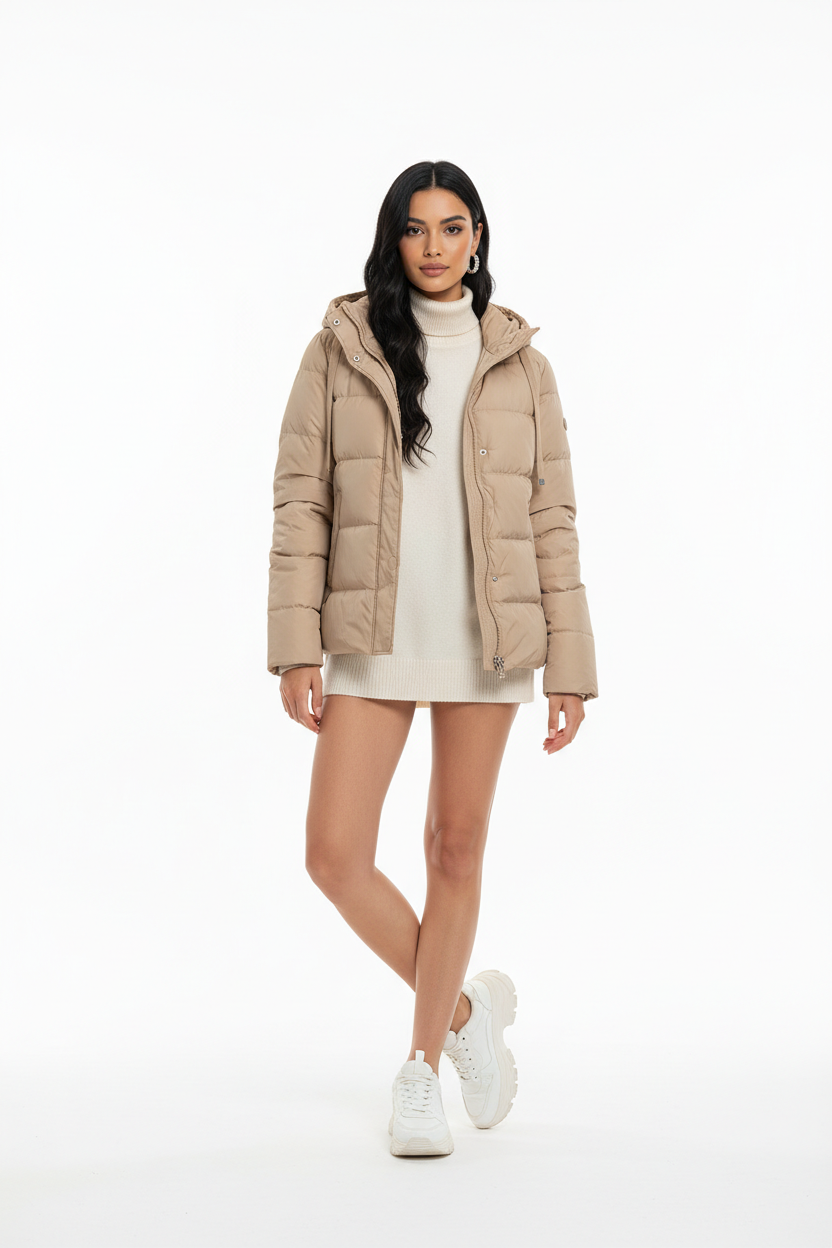 Medium-Thickness Duck Down Jacket White