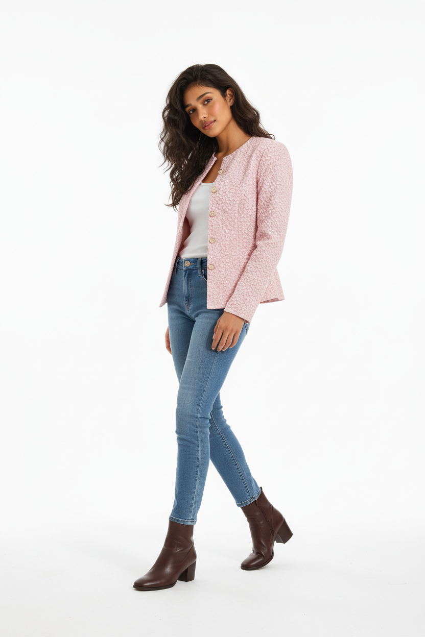 Cropped French Topcoat Pink Premium