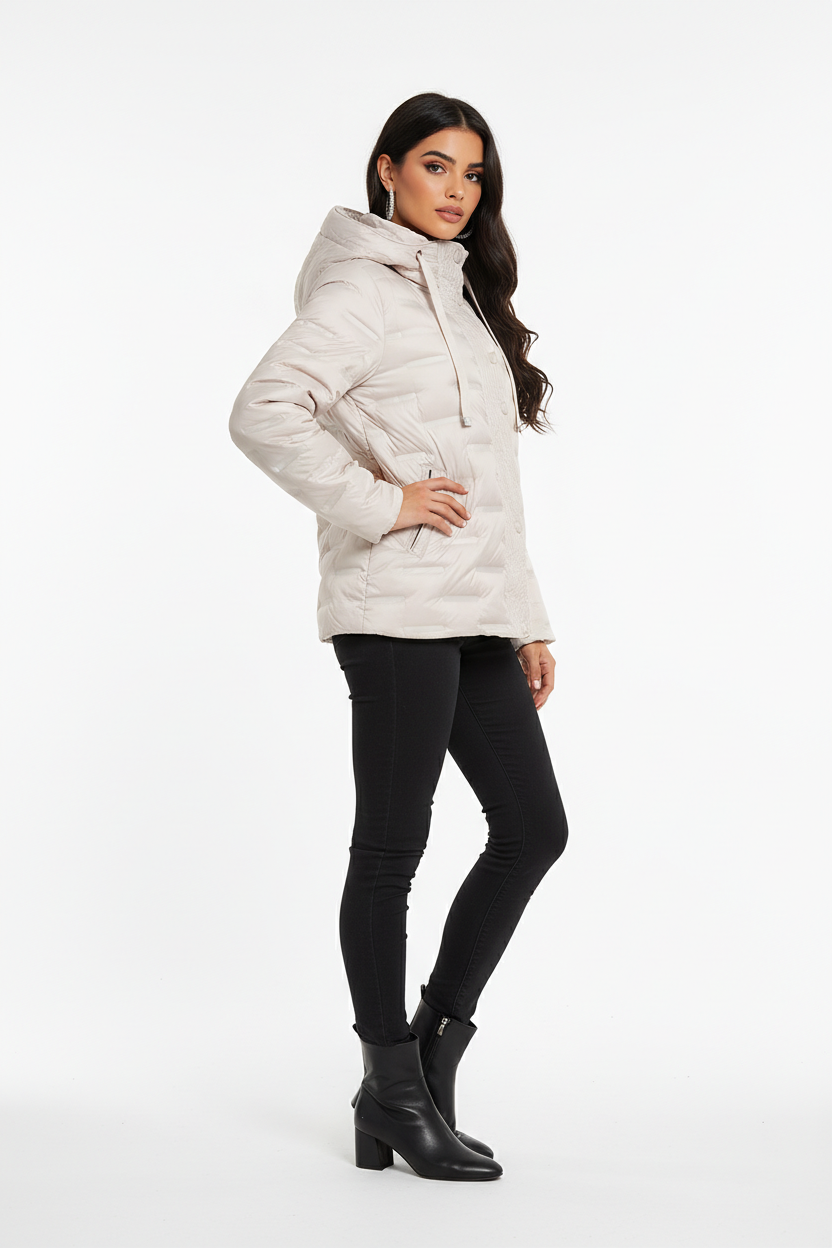 Medium-Thickness Duck Down Jacket White