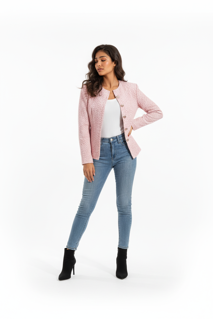 Cropped French Topcoat Pink Premium