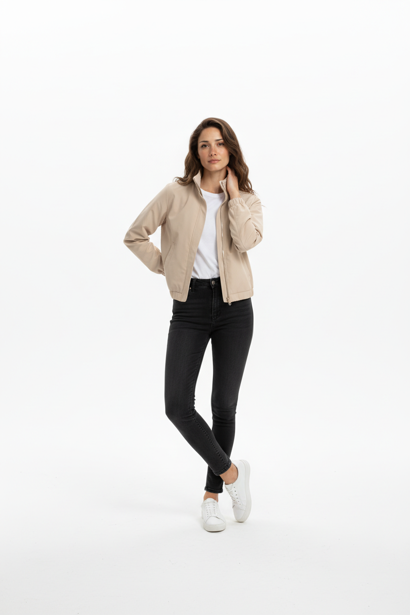 Sleeveless Stand Collar Chenille Top